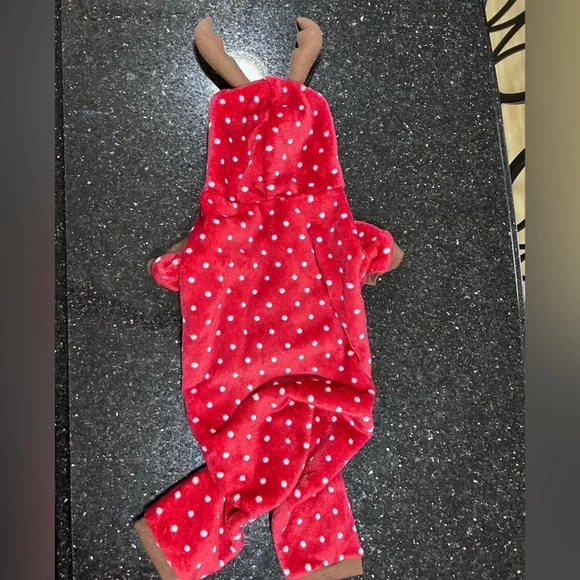 Host Pick🎉Luv Gear Red Reindeer Dog Pajamas Sweater Costume w/ Antlers Small M - Picture 12 of 12
